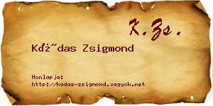 Kádas Zsigmond névjegykártya